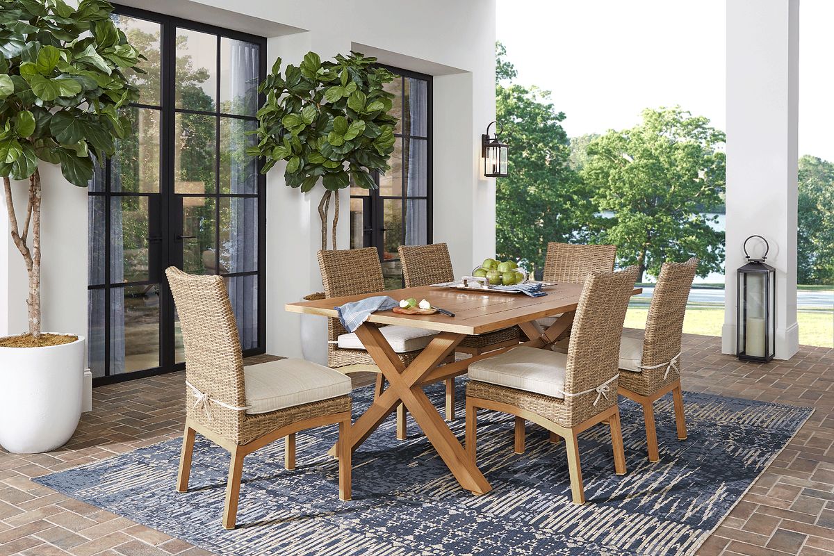 Embrace Farmhouse Style In Your Living Home Outdoors With The Southport Dining Table